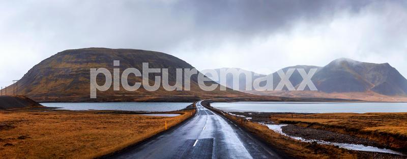 Scenic Icelandic road in Snaefellsnes peninsula of Iceland