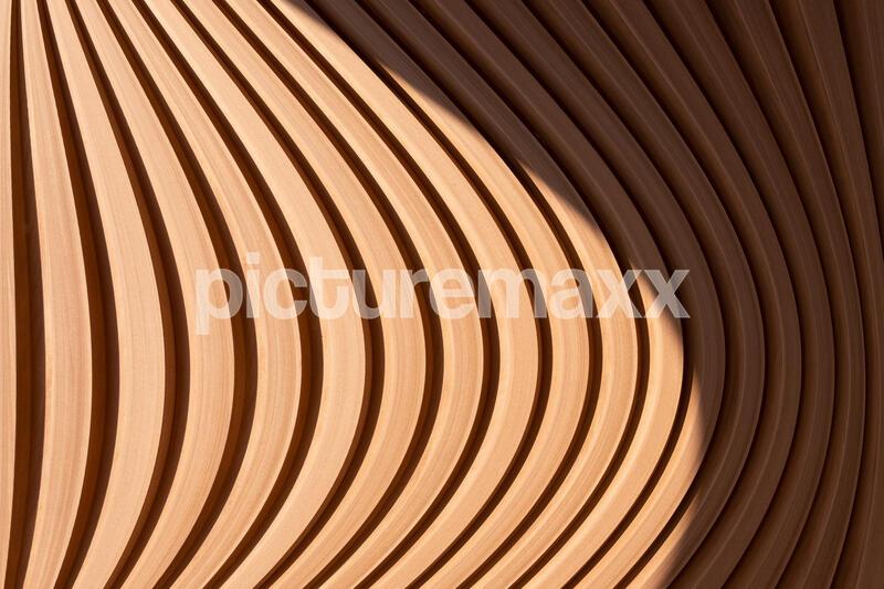 brown curve line of wood in detail building abstract architecture background